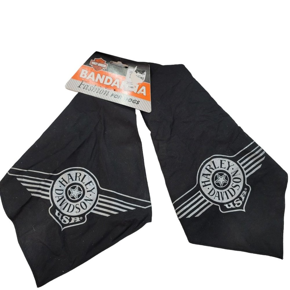 Harley Davidson motorcycle dog bandana set of 2. one is NWT the other one used.